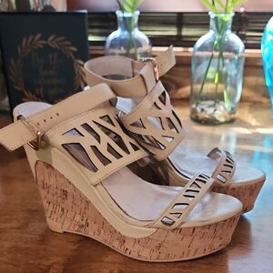 Elegant Beige Wedge Sandals